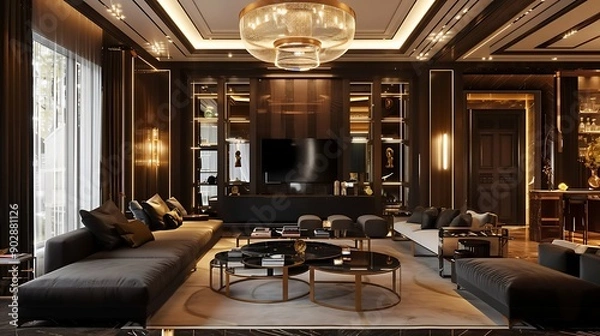 Fototapeta Interior architecture new luxury living room modern