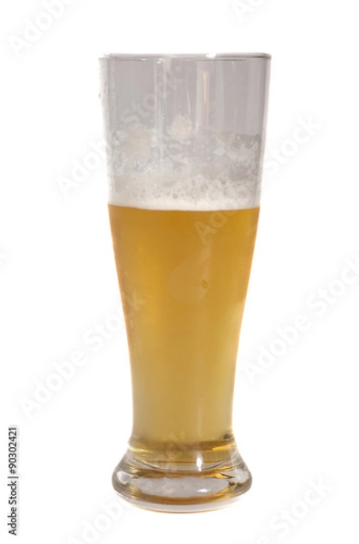 Fototapeta Glass of beer isolated. Clipping Path