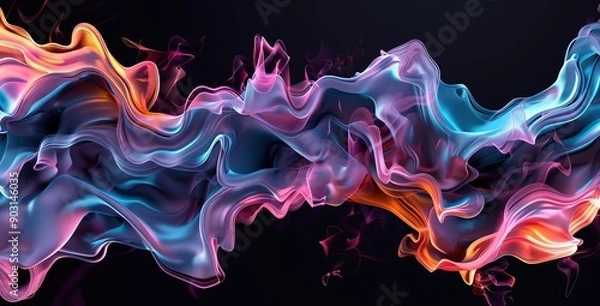 Fototapeta Vibrant Abstract Flow with Colorful Streams and Ripples