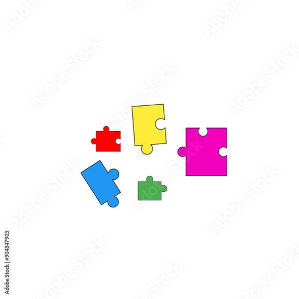 Fototapeta Puzzle Colorful Pieces Autism Symbol Vector