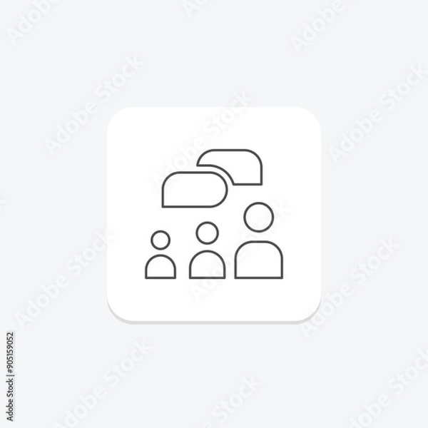 Fototapeta Meeting Discussion thinline icon , vector, pixel perfect, illustrator file