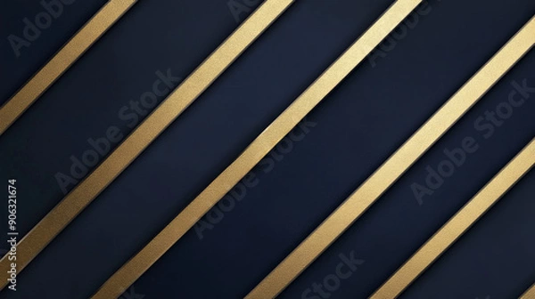 Fototapeta A deep navy background with elegant gold stripes. The rich blue and metallic gold create a classic and luxurious design.