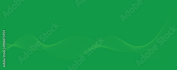 Fototapeta Abstract green background with wavy lines. EPS10
