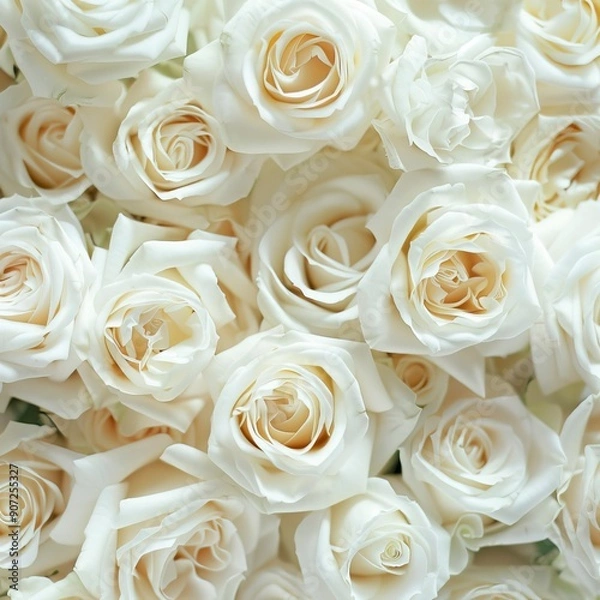 Fototapeta white roses background