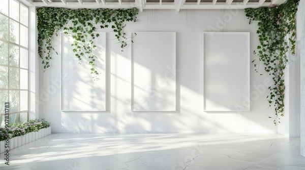 Fototapeta The elegance in Simplicity Minimalist Studio is set against a beautiful floral backdrop