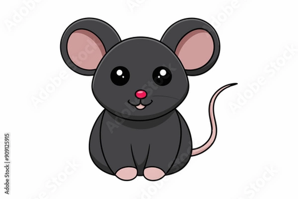 Fototapeta Black Mouse magic silhouette vector illustration 