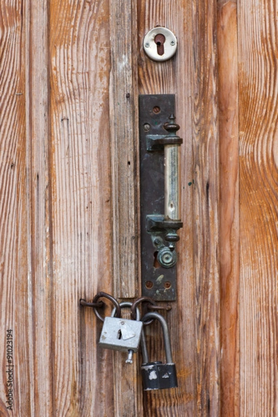 Fototapeta Doorhandle and door locks