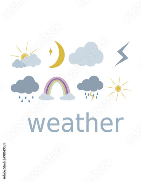 Fototapeta weather icons set