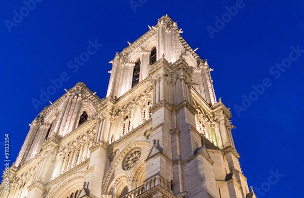 Fototapeta Notre Dame Cathedral at night, Paris