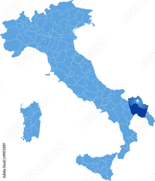 Fototapeta Map of Italy, Taranto