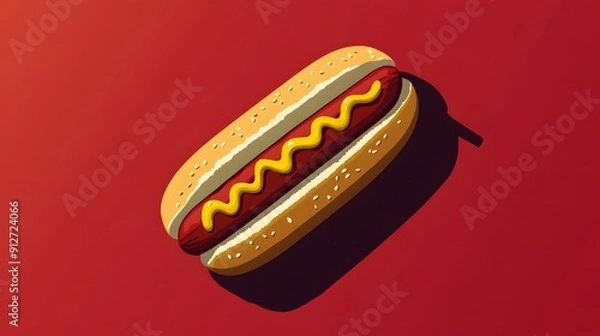 Fototapeta hot dog with mustard