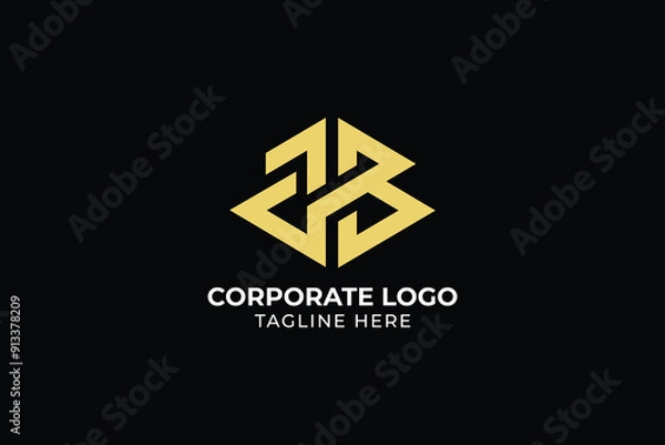 Fototapeta Minimal elegant monogram art logo Outstanding professional trendy awesome artistic  
 letter JB BJ abstract logo design