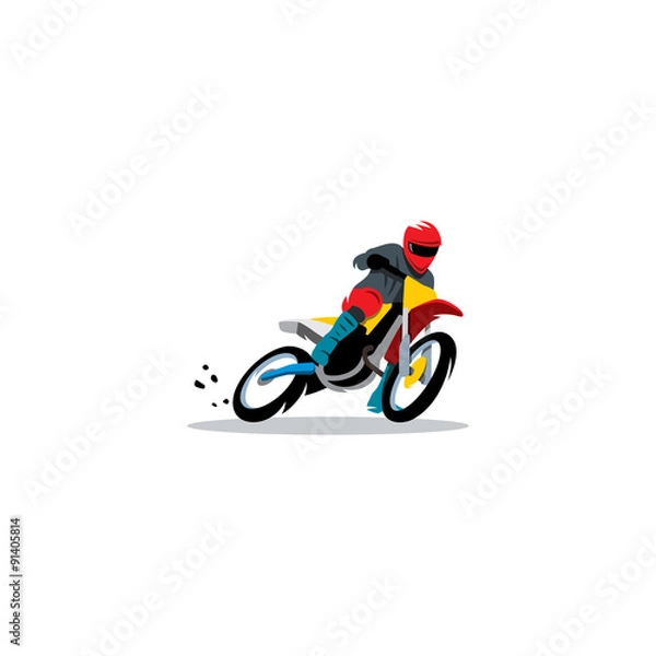 Fototapeta Motocross sign. Vector Illustration.