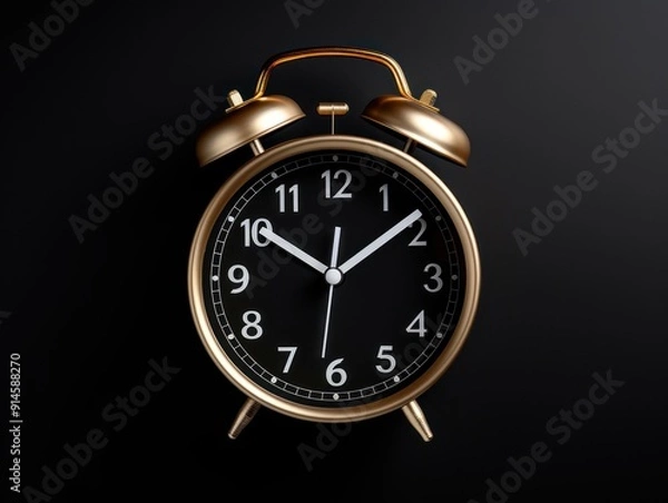 Fototapeta alarm clock on background time management alarm bell waking up sleep sleeping concept hour ringing timer design