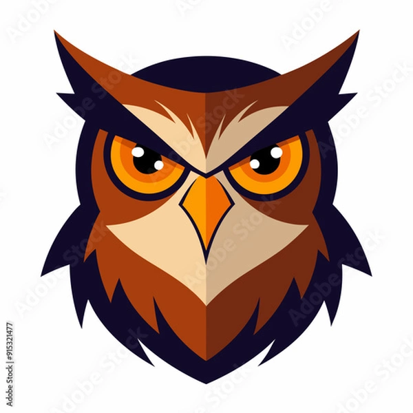 Fototapeta  A Owl angry head vector illustration