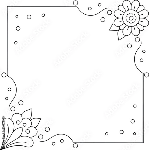 Fototapeta Template with corner pattern with copy space illustration