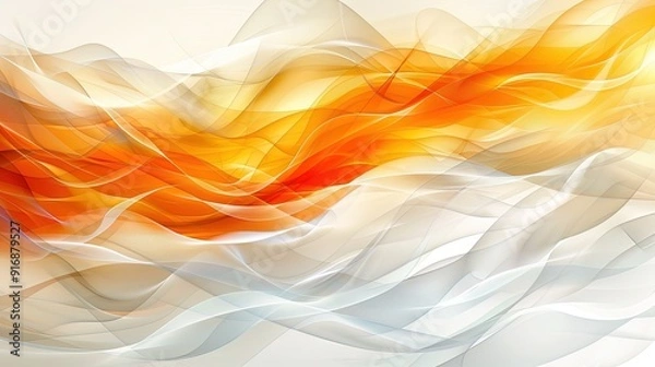 Fototapeta Gradient background with beautiful waves in shades of yellow, orange, and red.10
