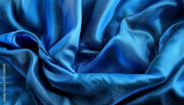 Fototapeta canvas or muslin fabric cloth backdrop suitable for portraits products or concepts with dramatic blue modulations