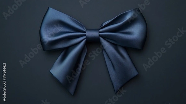 Fototapeta satin dark blue bow