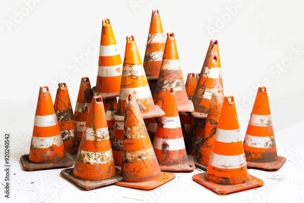 Fototapeta stack of safety cones