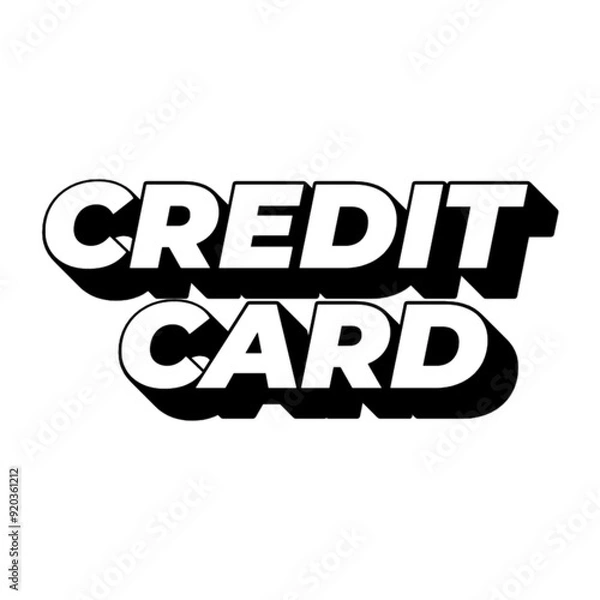 Fototapeta 3D Credit card text poster