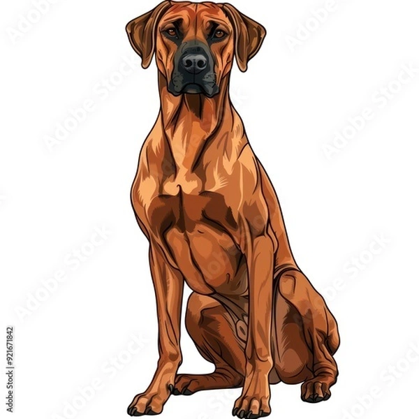 Fototapeta rhodesian ridgeback dog illustration