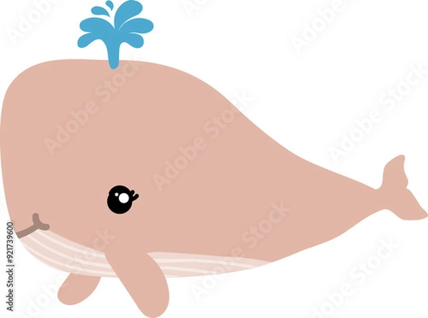 Fototapeta cute whale cartoon, sea animal