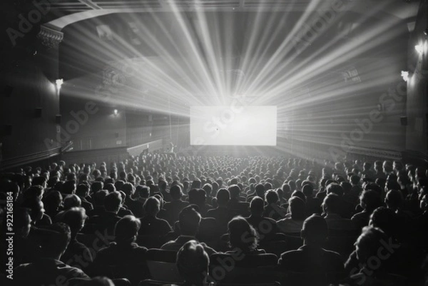 Fototapeta Movie theater architecture auditorium audience.