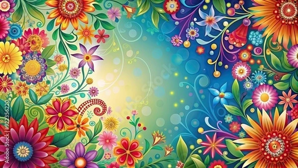 Fototapeta Abstract floral background with colorful and intricate patterns , floral, abstract, background, design, vibrant