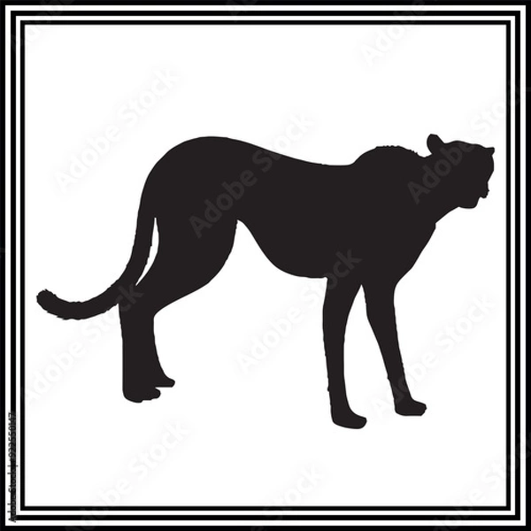 Fototapeta Cheetah silhouette vector , wildlife animal illustration.