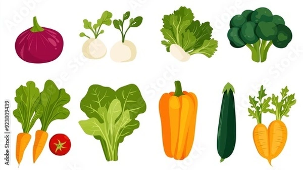 Fototapeta set of flat design vegetable