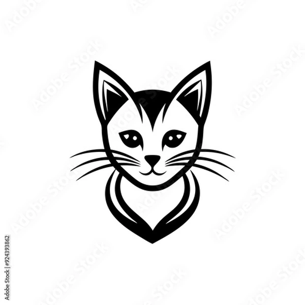 Fototapeta Create a cat logo design minimalist style line art vector