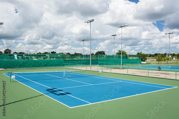 Fototapeta Tennis court outdoor for training and competition.