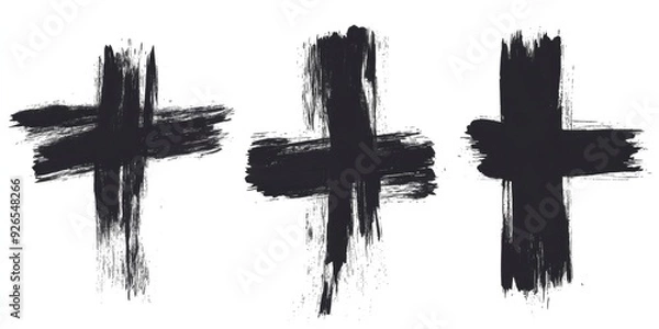 Fototapeta simple cross brush stroke