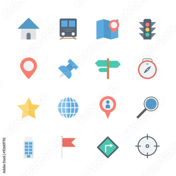 Fototapeta map icons set