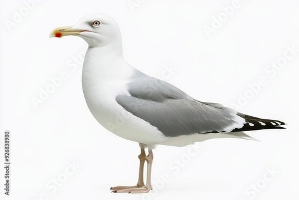 Fototapeta A seagull on a white background.