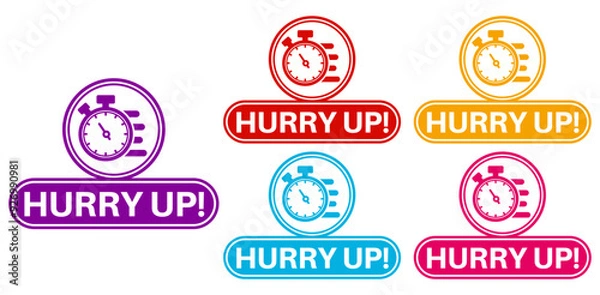 Fototapeta set Hurry up sale tag icon. final sign design sale promotion template vector illustration