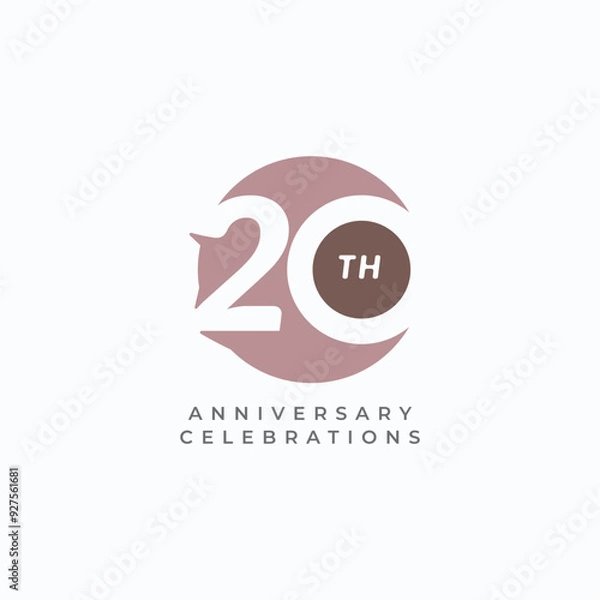 Fototapeta 20 Th Anniversary Celebration Vector Template Design Illustration