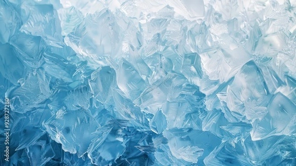 Fototapeta Abstract Blue Ice Crystal Texture