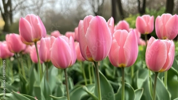 Fototapeta Pink Amsterdam tulips.