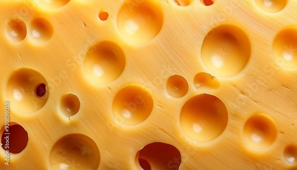 Fototapeta cheese texture background of fresh yellow cheese with holes