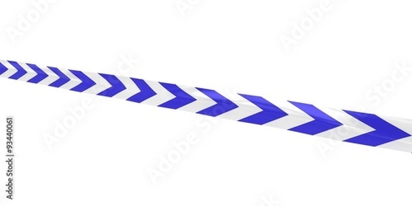 Fototapeta Blue and White Arrows Tape Line at Angle