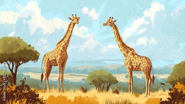 Fototapeta Two Giraffes in the Savannah