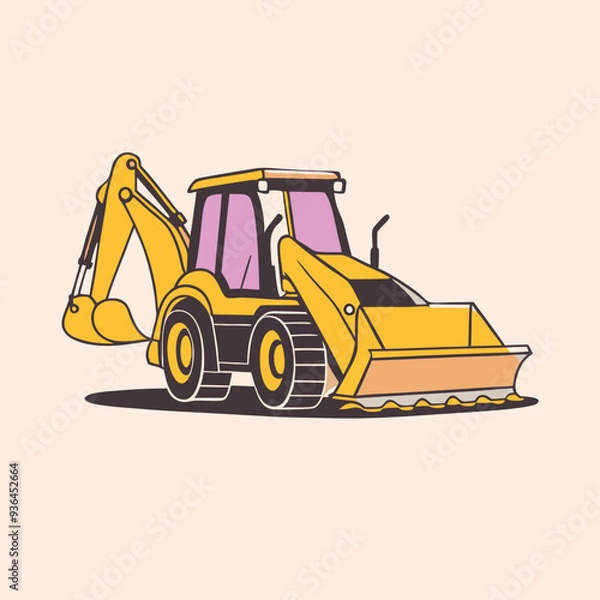 Fototapeta Semi excavator on a isolated white background (6)