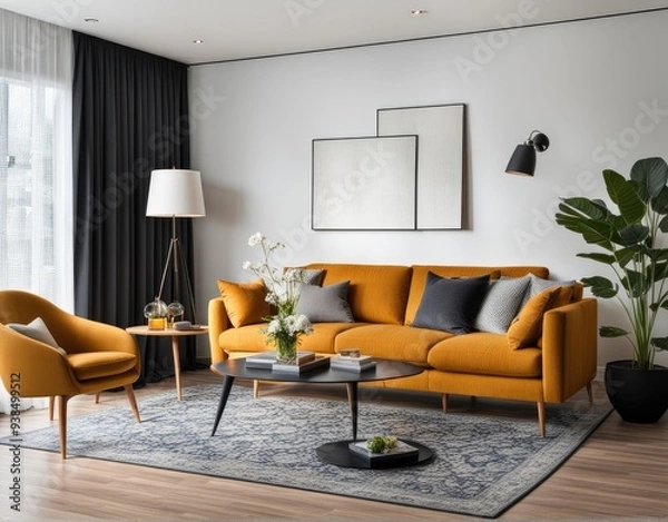 Obraz Modern living room interior with stylish comfortable sofa