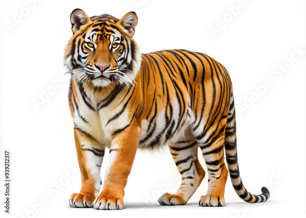 Obraz Tiger, isolated on white background, Clipping path