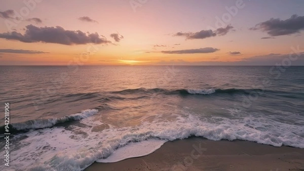 Fototapeta Beautiful Ocean View with Black Sandy Beach in Nature