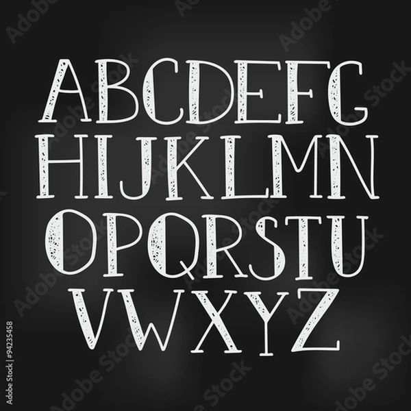 Fototapeta Vector simple hand drawn letters