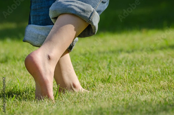 Fototapeta walking on grass