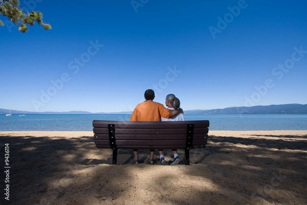 Fototapeta couple on bench